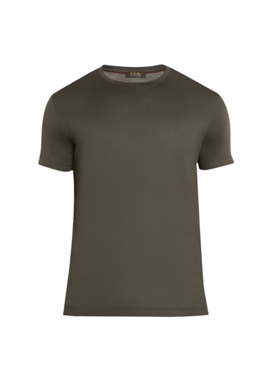 LORA PIANA: MENS THE GIFT OF KINGS CREWNECK TEE ‘BROWN’