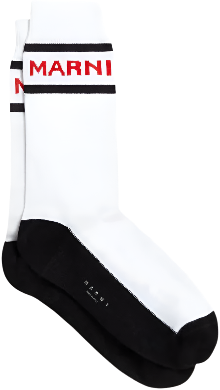 MARNI LOGO JACQUARD STRIPED SOCKS