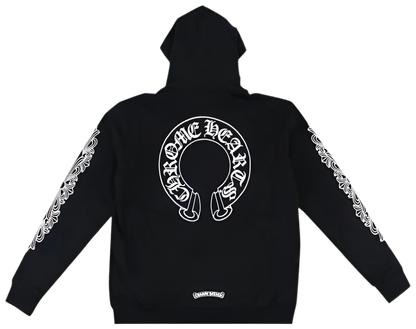 CHROME HEARTS HORSESHOE FLORAL ZIP UP HOODIE ‘BLACK’